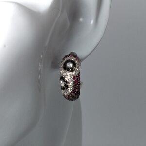 Pave pink, blue, white CZ Earrings modelled after the Le Vian® Collection*